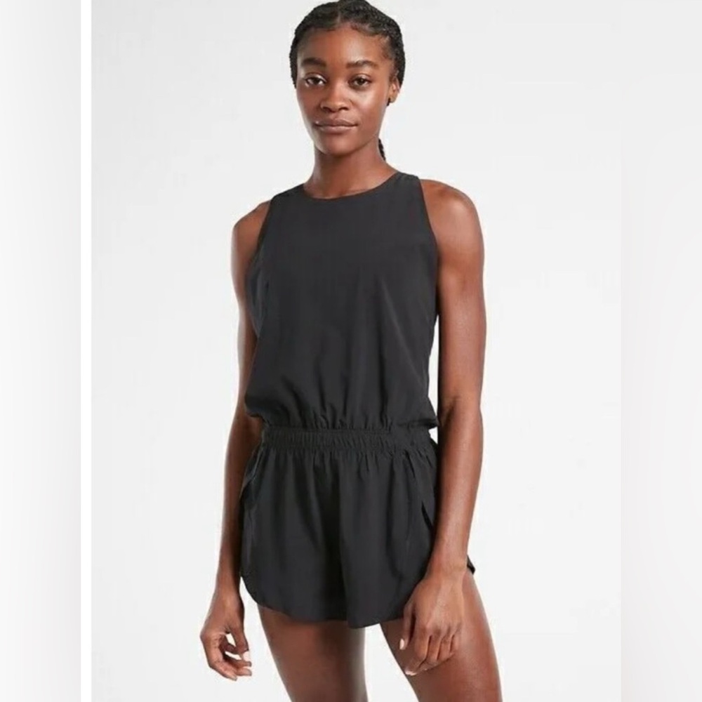 Athleta Black Sleeveless Romper